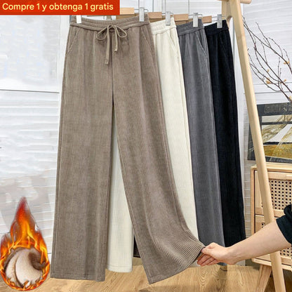 🔥 👖Nuevos pantalones casuales de terciopelo con perneras anchas, muy cómodos de usar.