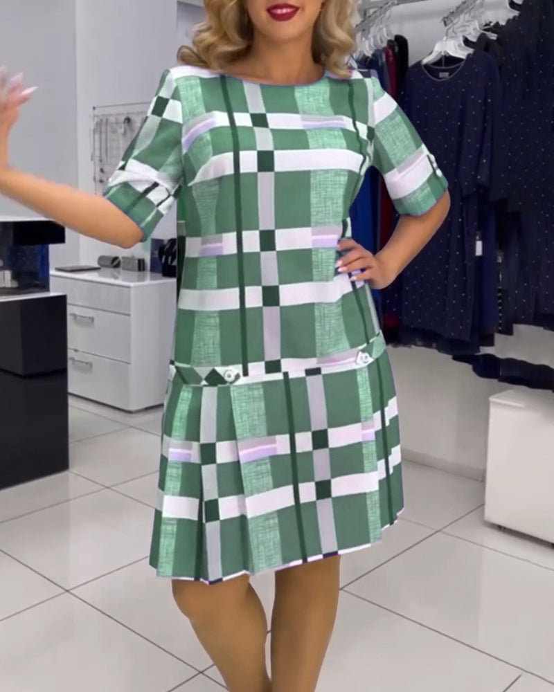 🔥👗【S-5XL】❤️2025 nowa wielokolorowa elegancka sukienka w kratę