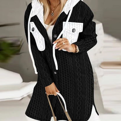 【Sezonski popust -47%🔥🔥】Ženska jopa s kapuco, izolirana in v večjih velikostih