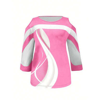 👚Specjalne oferty Plus Size👚Najlepiej sprzedający się top z odkrytymi ramionami w blokach kolorów