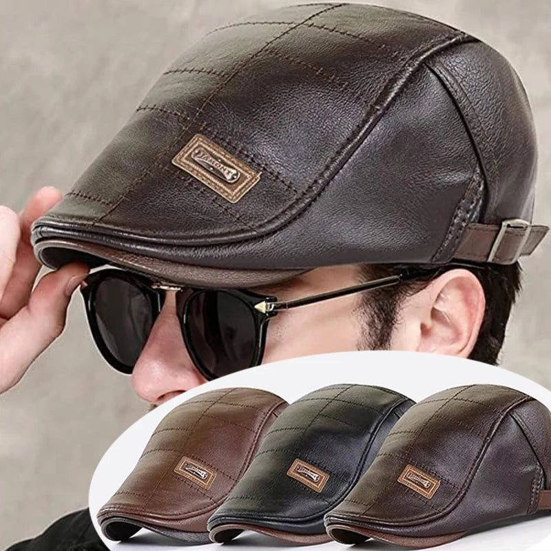 🧢🔥2025 Nowy, jesienno-zimowy, wysokiej klasy beret skórzany w stylu retro