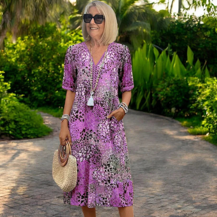 【S-3XL】Iris – könnyű, légáteresztő ruha, testhezálló, karcsúsító szabással