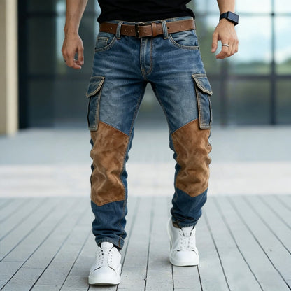 Nowe spodnie bojówki retro, spodnie męskie w stylu punk, gorąco sprzedające się.