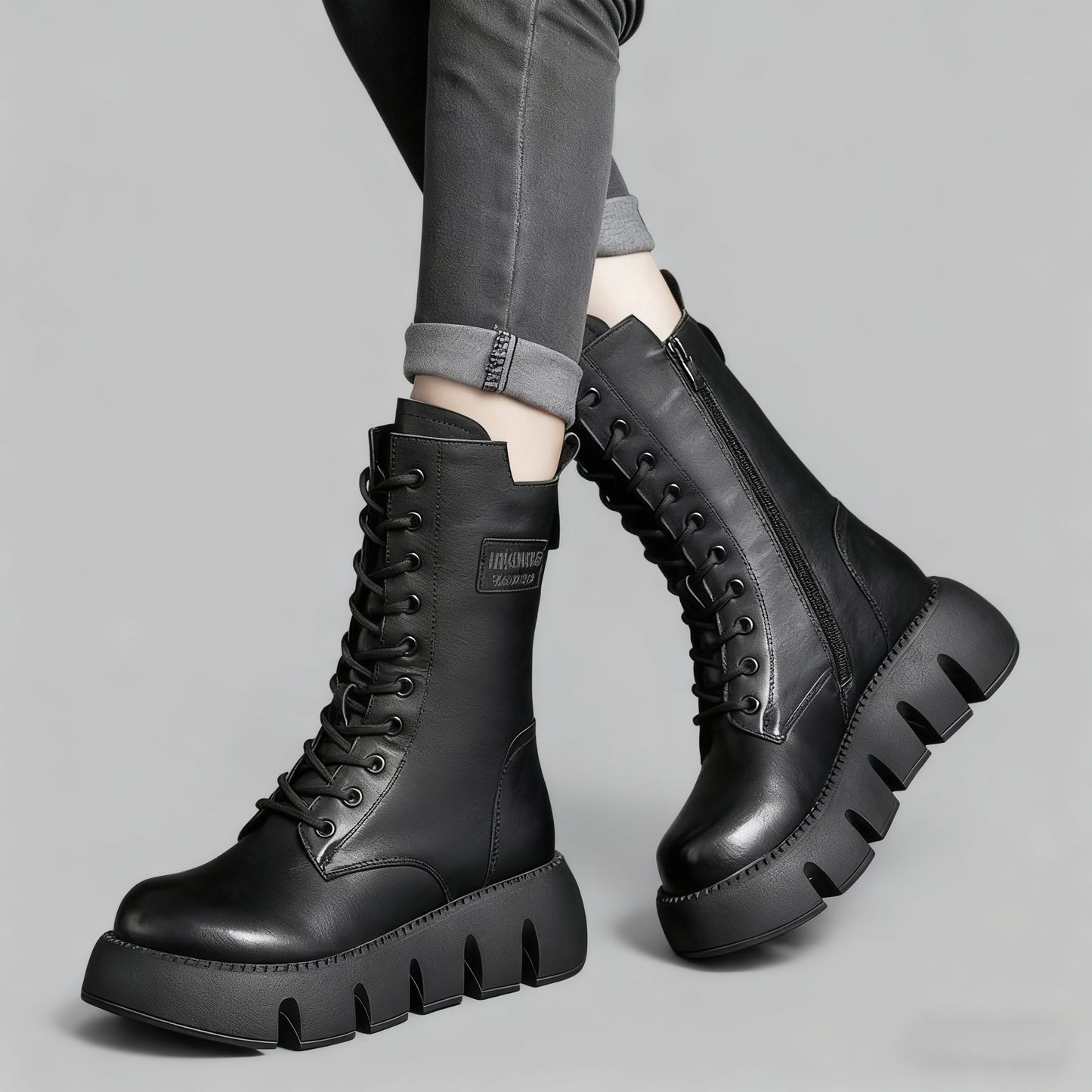 👢Oferta ograniczona: 42% zniżki 🔥【35-40】Nowe damskie wysokiej jakości, ręcznie robione, miękkie skórzane botki na jesień-zimę, martensy