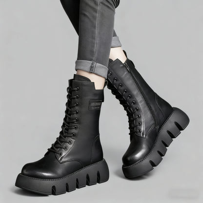 👢Oferta ograniczona: 42% zniżki 🔥【35-40】Nowe damskie wysokiej jakości, ręcznie robione, miękkie skórzane botki na jesień-zimę, martensy