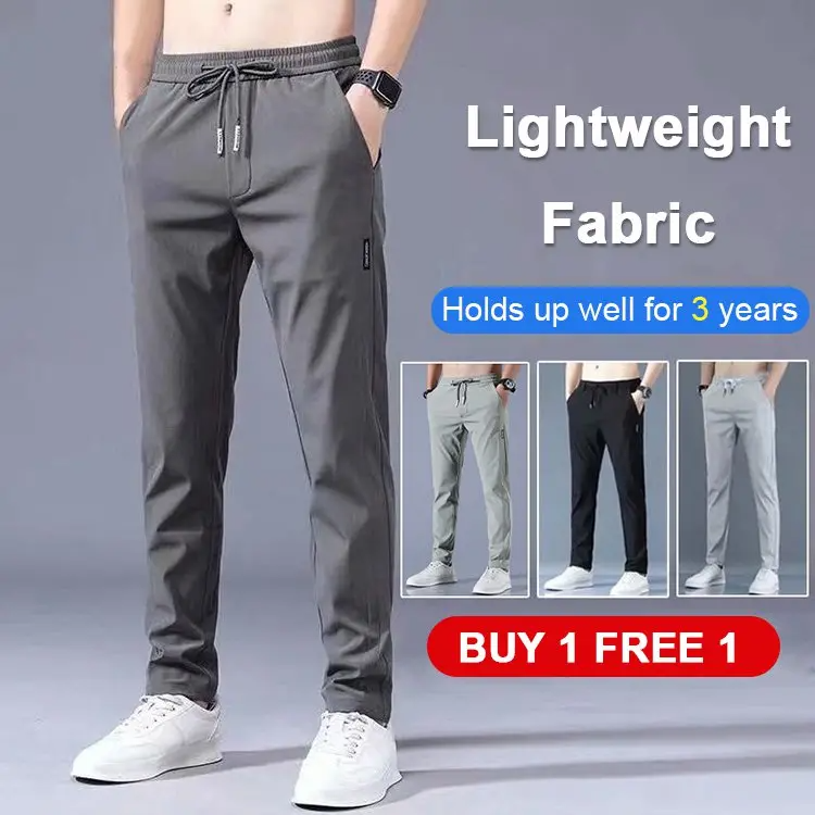【Compre 1 y obtenga 1 gratis】【M-5XL】2026 nuevos pantalones elásticos informales para hombre, cómodos y a la moda