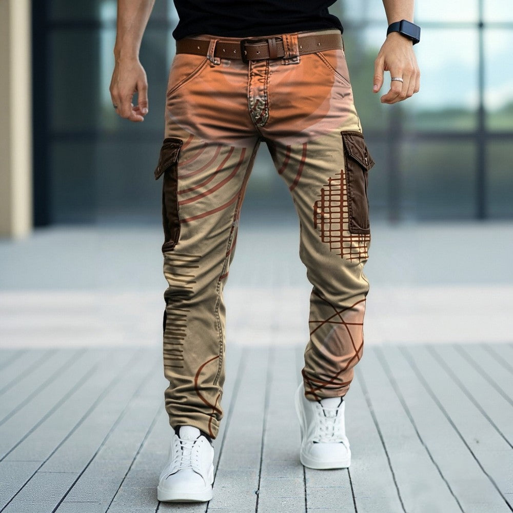Nowe spodnie bojówki retro, spodnie męskie w stylu punk, gorąco sprzedające się.