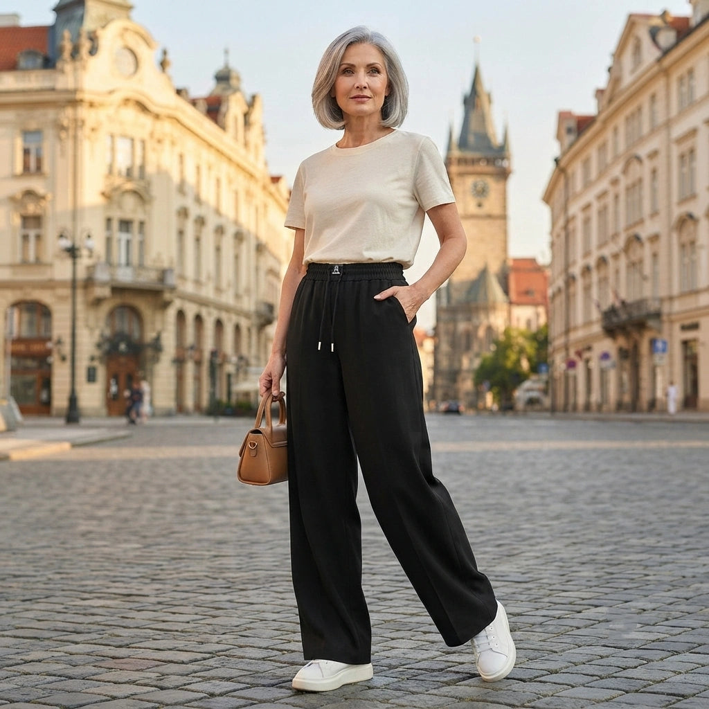 ❤️【S-3XL】Jedwabne jeansy z wysokim stanem i szerokimi nogawkami, luźne i przewiewne, świetnie się układają.