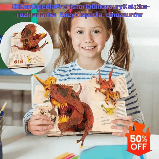 📕 3DEnclopediaPrehistoriaDinozauryKsiążka-rozkładanka Encyklopedia dinozaurów