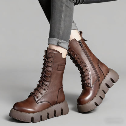 👢Oferta ograniczona: 42% zniżki 🔥【35-40】Nowe damskie wysokiej jakości, ręcznie robione, miękkie skórzane botki na jesień-zimę, martensy