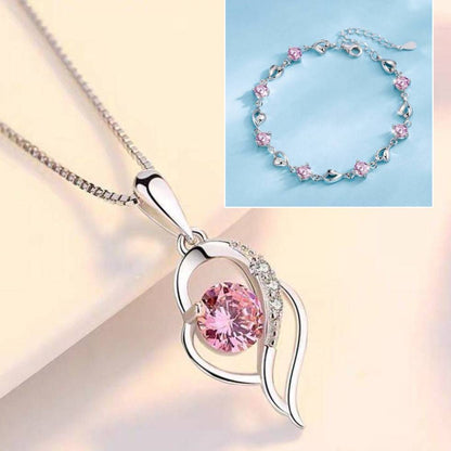 ✨💎💎Serce oceanu bransoletka + naszyjnik zestaw