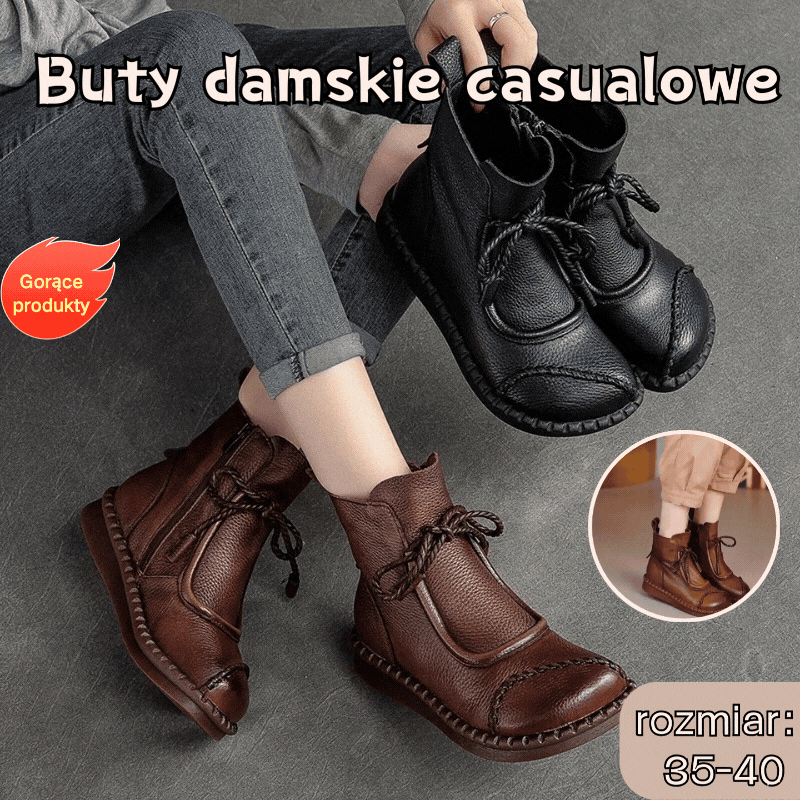 🔥【35-40】🥾 Damskie jesienno-zimowe, modne, ciepłe, krótkie buty, gorąca wyprzedaż