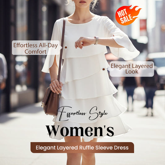 💃🎁【S-3XL】✨Elegancka, wielowarstwowa sukienka z falbankami na mankietach, stylowa i wyrafinowana💃