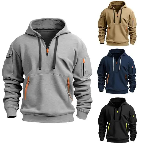 💥🧥【S-5XL】Męska sportowa bluza z kapturem zapinana na zamek i wiele kieszeni