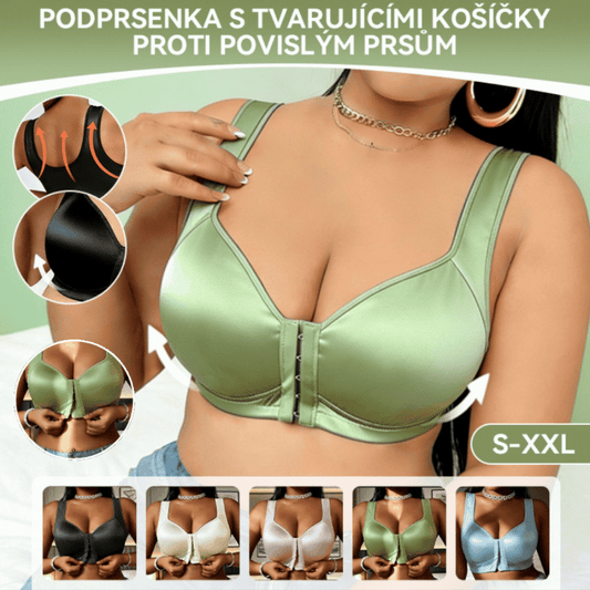 😍👙【3 sztuki】【40-100 kg】Biustonosz push-up dla kobiet w dużych rozmiarach, bez fiszbin, z zapięciem z przodu i zapobiegający zwisaniu