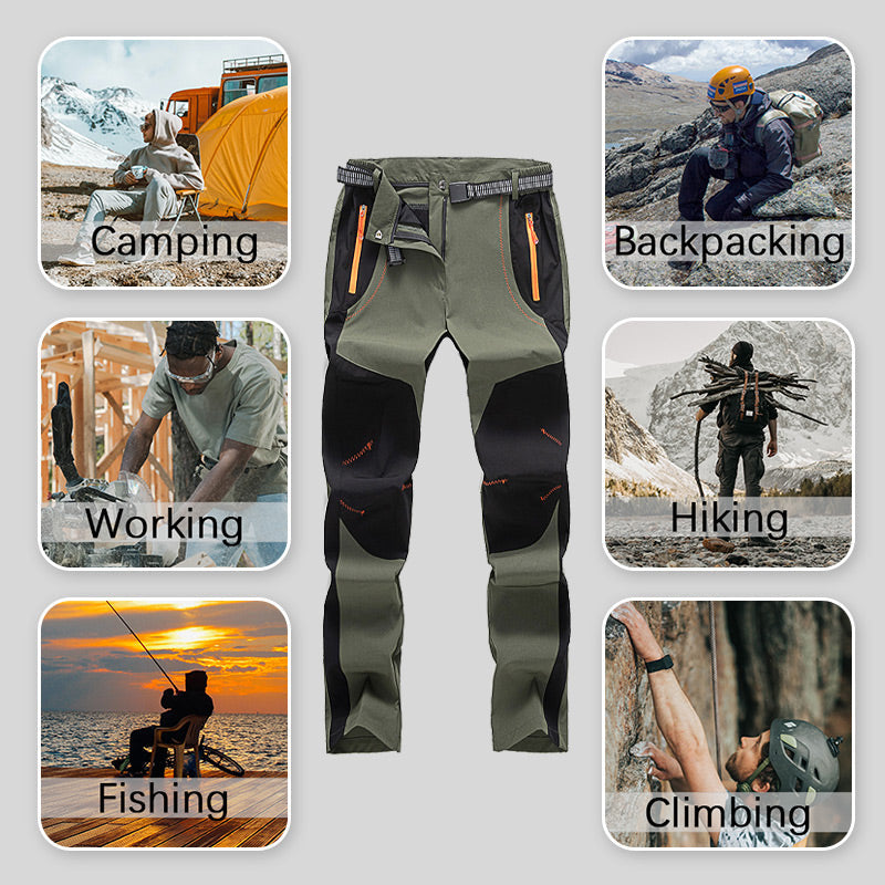 【💥Wysoka jakość】【S-5XL】Męskie spodnie trekkingowe, miękkie, wodoodporne, wiatroszczelne, oddychające, ciepłe i grube, wykonane z polaru, idealne do uprawiania sportów na świeżym powietrzu.
