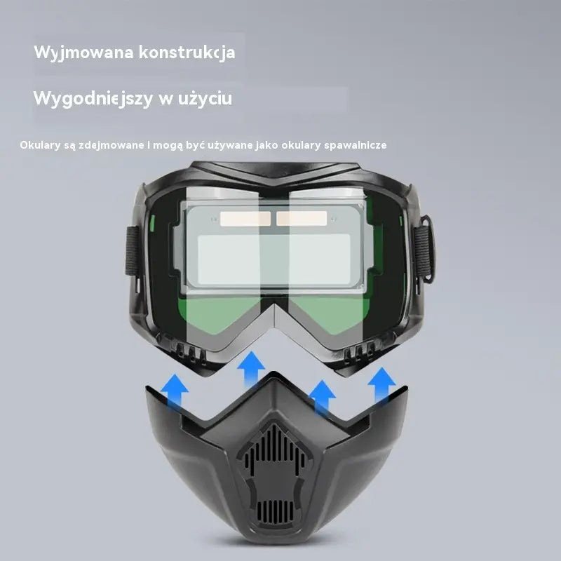 🔥【Zniżka 50%】😎W pełni automatyczny hełm spawalniczy z funkcją zmiany światła, mocowany na głowie, wygodna, przewietrzająca i odporna na parowanie.