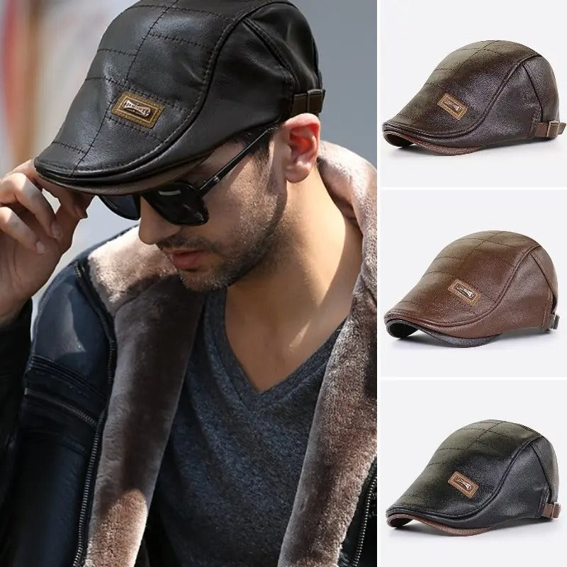 🧢🔥2025 Nowy, jesienno-zimowy, wysokiej klasy beret skórzany w stylu retro