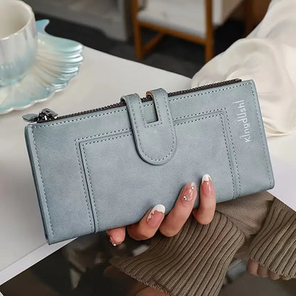 ✨👜 Damski portfel z prawdziwej skóry w stylu vintage, zapinany na podwójny zamek i z wieloma przegródkami na karty