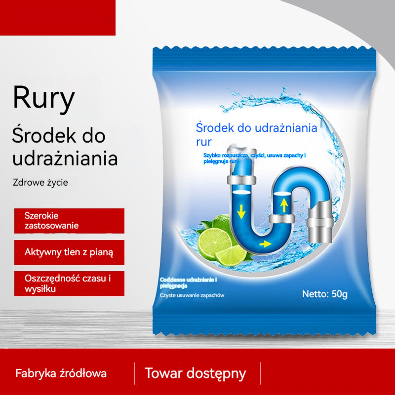 💪【6 opakowań】Silny środek do udrażniania rur, odpowiedni do rozpuszczania plam oleju w toaletach, odpływach podłogowych, kanalizacji i kuchniach, aby je zablokować i zapobiec korozji