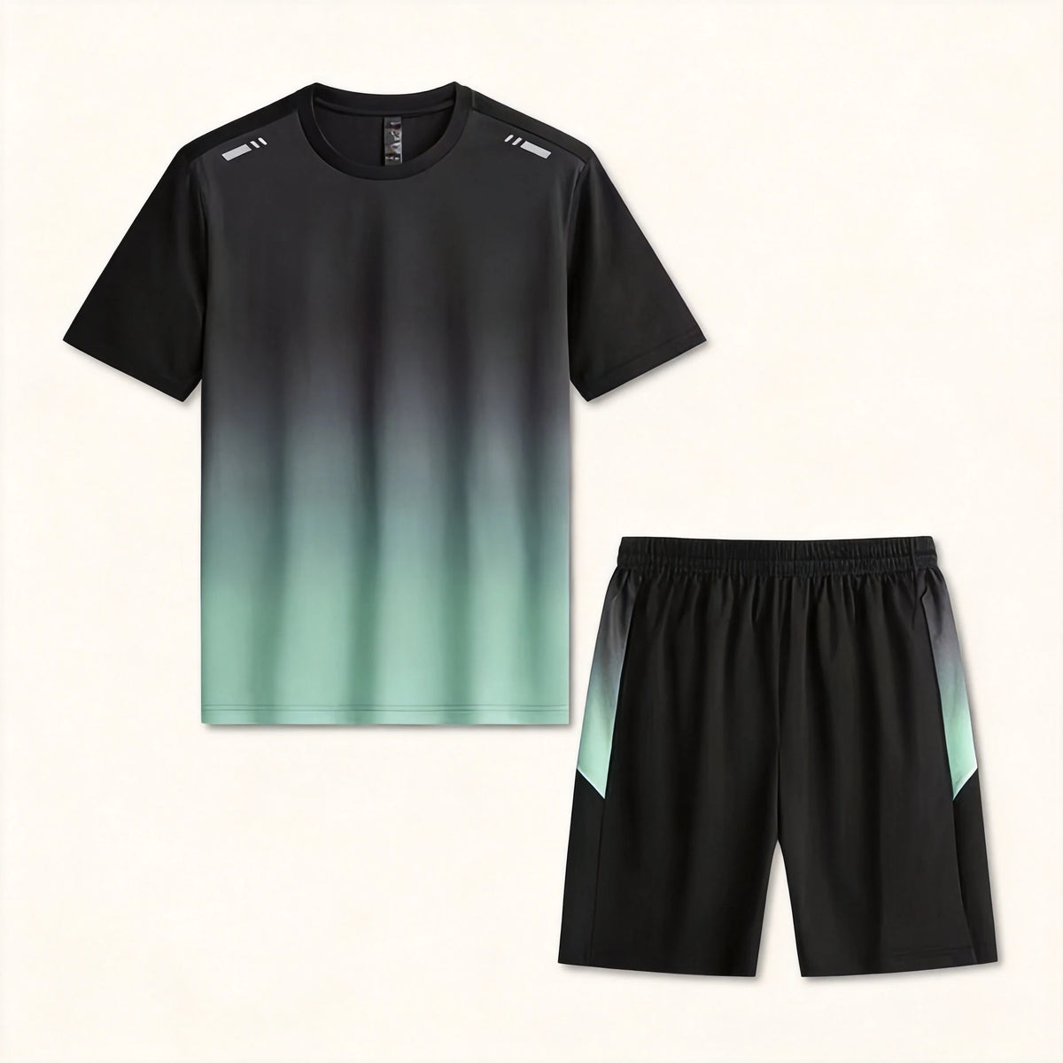 Nowy szybkoschnący zestaw sportowy (unisex) – swobodny komplet z krótkim rękawem w dużych rozmiarach; chłodzący, szybkoschnący materiał typu „ice-silk”