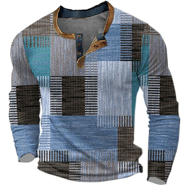 【S-4XL】Męska, jesienna, nowa, wygodna, długorękawa koszula z nadrukiem