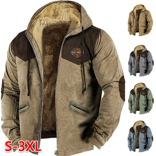 【M-5XL】Módní pánská podzimní a zimní volná bunda z hustého sametu