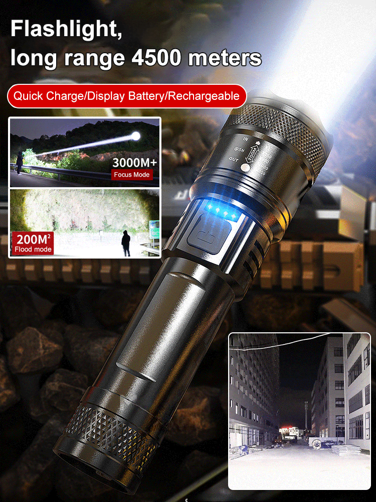 🔥49 % popust zadnji dan🔥 - Taktična laserska svetilka z visoko svetilnostjo za polnjenje LED