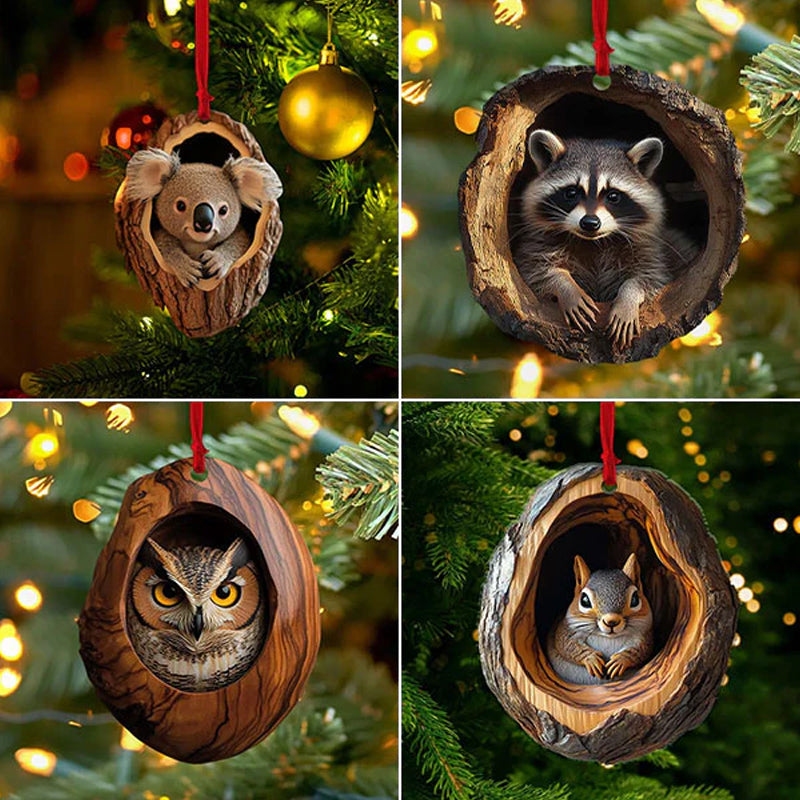【1 zestaw 10 sztuk】🎄Dekoracja choinkowa ze zwierzętami. małe ozdoby zwierzęce