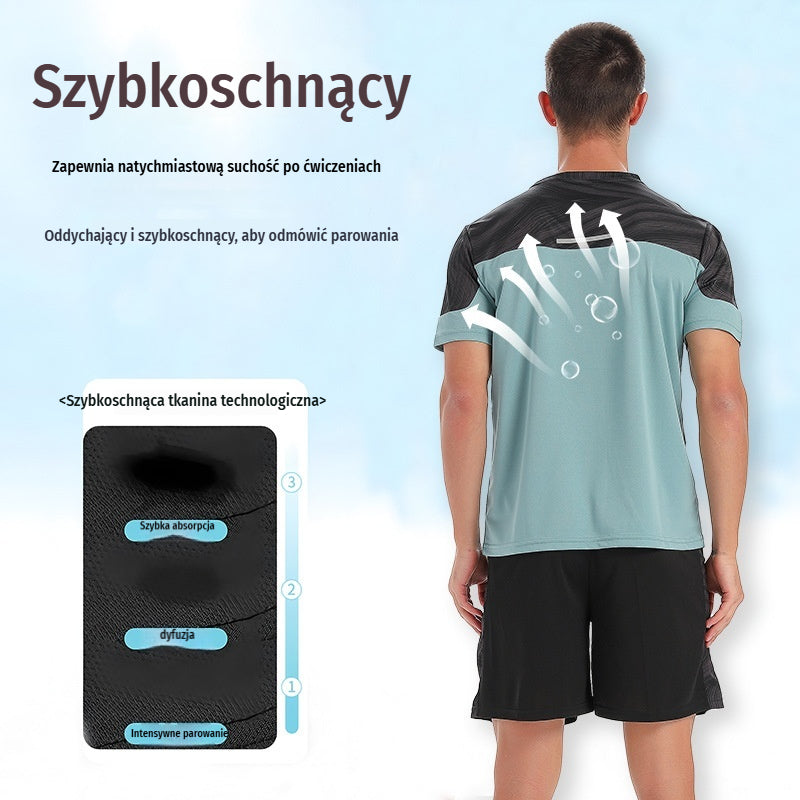 ✨【Płatność przy odbiorze】Męski letni komplet sportowy 2-częściowy – wygodna koszulka z krótkim rękawem i szorty do noszenia na co dzień oraz w domu