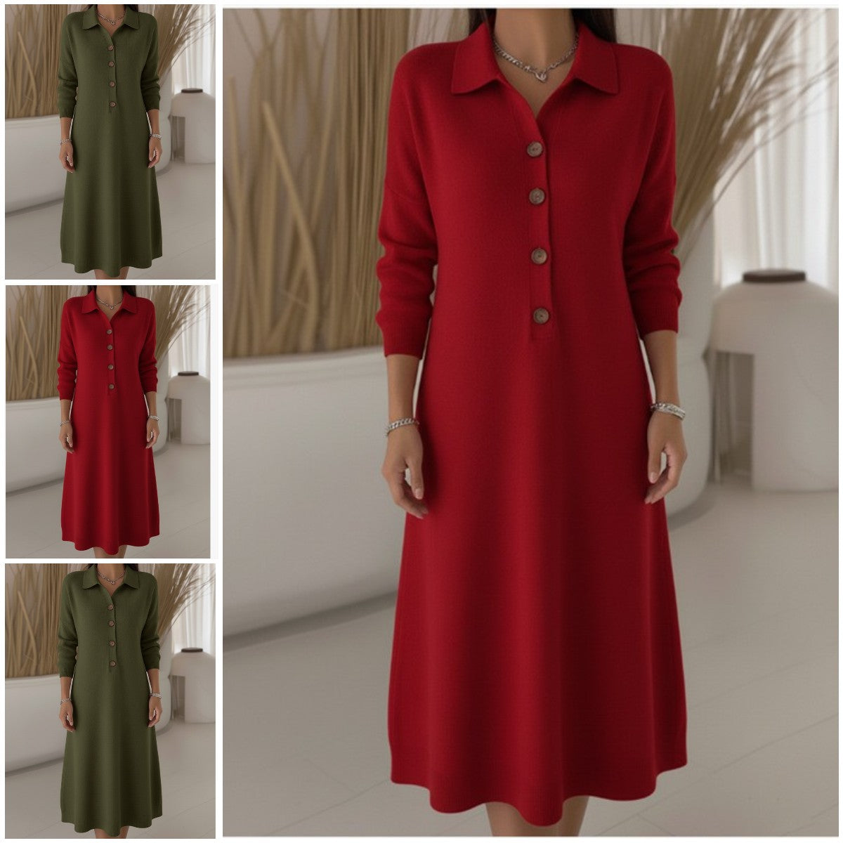 🔥✨ 【S-3XL】👗 2025 Nowa modna dzianinowa sukienka