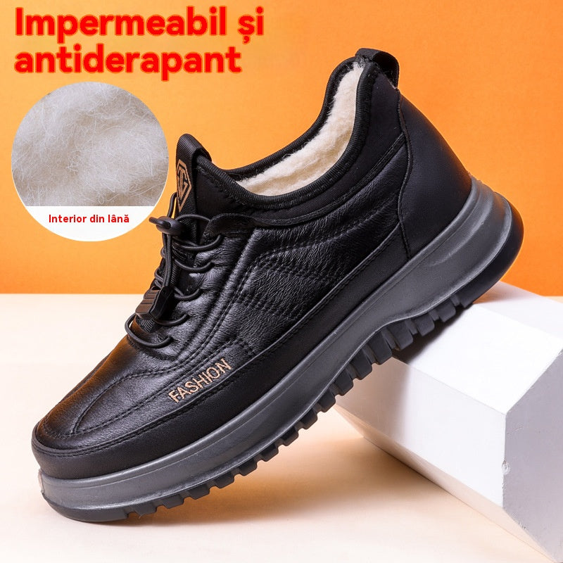 ⛄🔥【39-45】Zapatos deportivos casuales de invierno 2026 para hombre, nuevos, de cuero genuino, impermeables, con suela suave de terciopelo