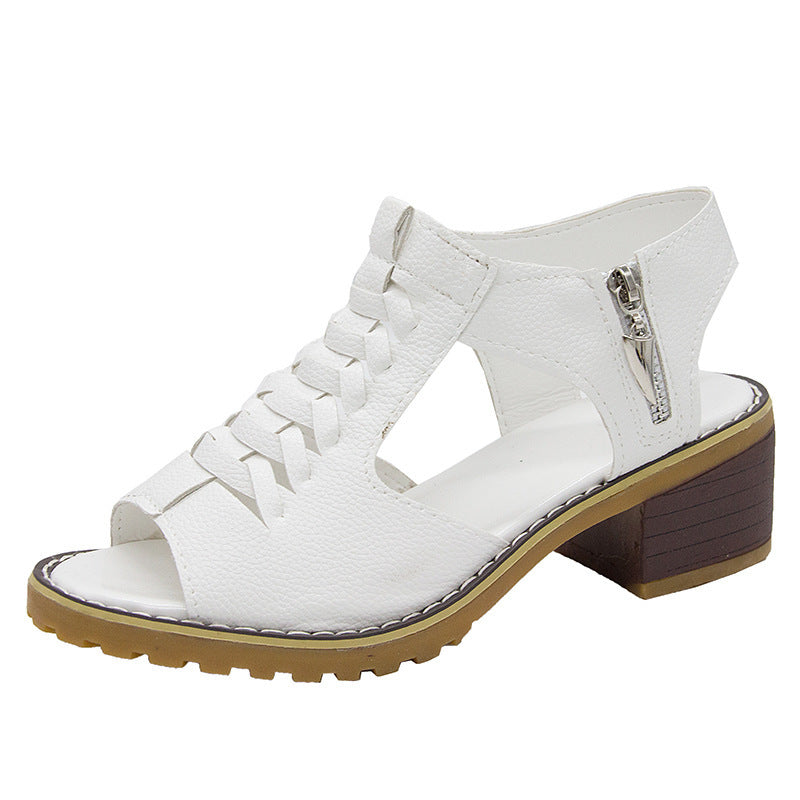 Wyprzedaż magazynu 💟【35-41】Klasyczne retro skórzane sandały damskie na grubej platformie