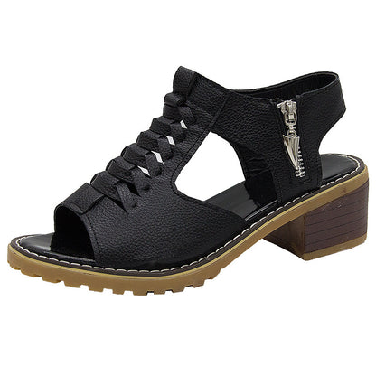 Wyprzedaż magazynu 💟【35-41】Klasyczne retro skórzane sandały damskie na grubej platformie