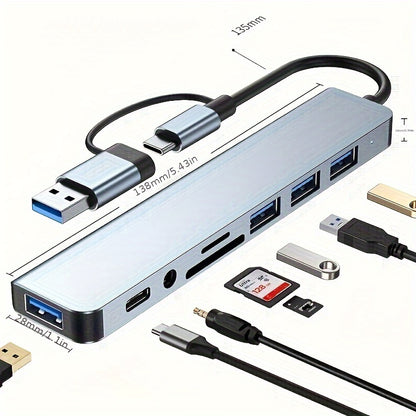 Concentrador multiinterfaz para portátil 8 en 1