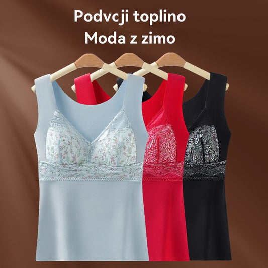 🔥【2 kosa】❤️【40-100 kg】Jesensko/zimski čipkasti modrček z gosjim perjem, čudovit dizajn hrbta, push-up prsi✅