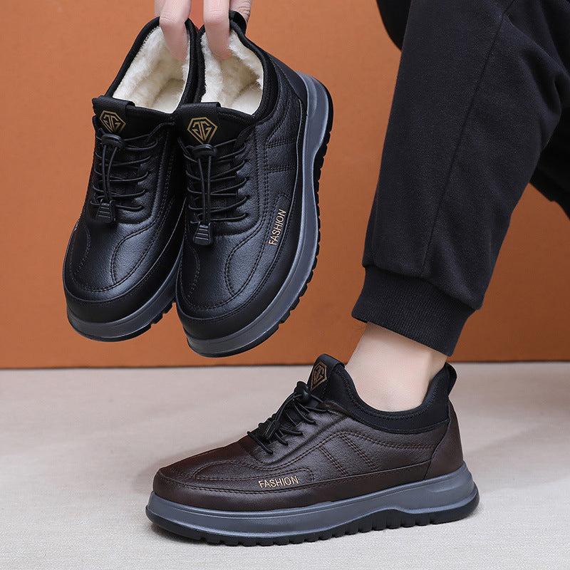 ⛄🔥【39-45】Zapatos deportivos casuales de invierno 2026 para hombre, nuevos, de cuero genuino, impermeables, con suela suave de terciopelo