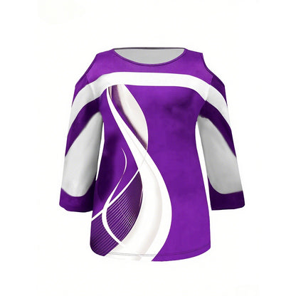 👚Specjalne oferty Plus Size👚Najlepiej sprzedający się top z odkrytymi ramionami w blokach kolorów