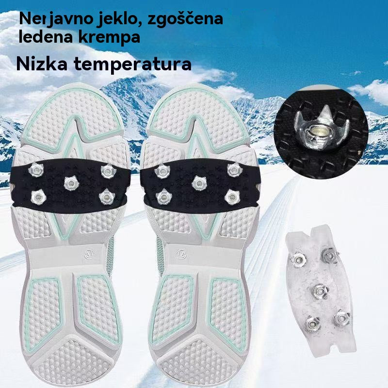 👴🚶🏔️❄️【50 % popust】Nevidne dereze s petimi zobmi, protizdrsne, zunanje dereze, primerne za zimski turizem, gorništvo, plezanje in zimske ledene površine, obvezna oprema za starejše.