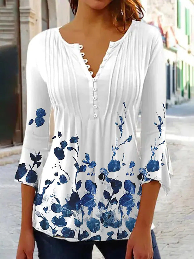 🔥Oferta ograniczona czasowo🔥【S-5XL】2026 gorąca sprzedaż nowe panie moda drukowany długi rękaw topy