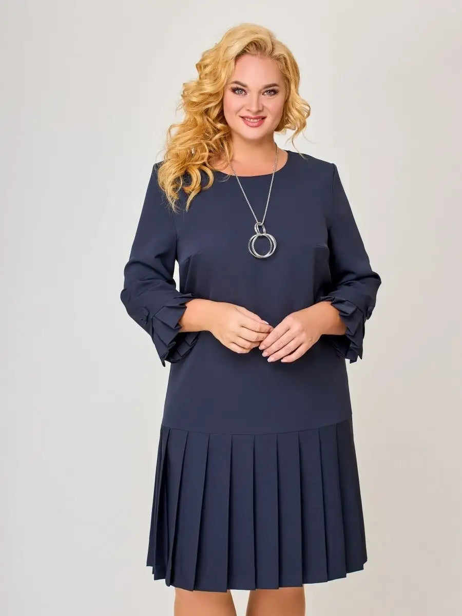 💌 【S-5XL】👗 2025 zimowa nowa wysokiej jakości elegancka sukienka w jednolitym kolorze