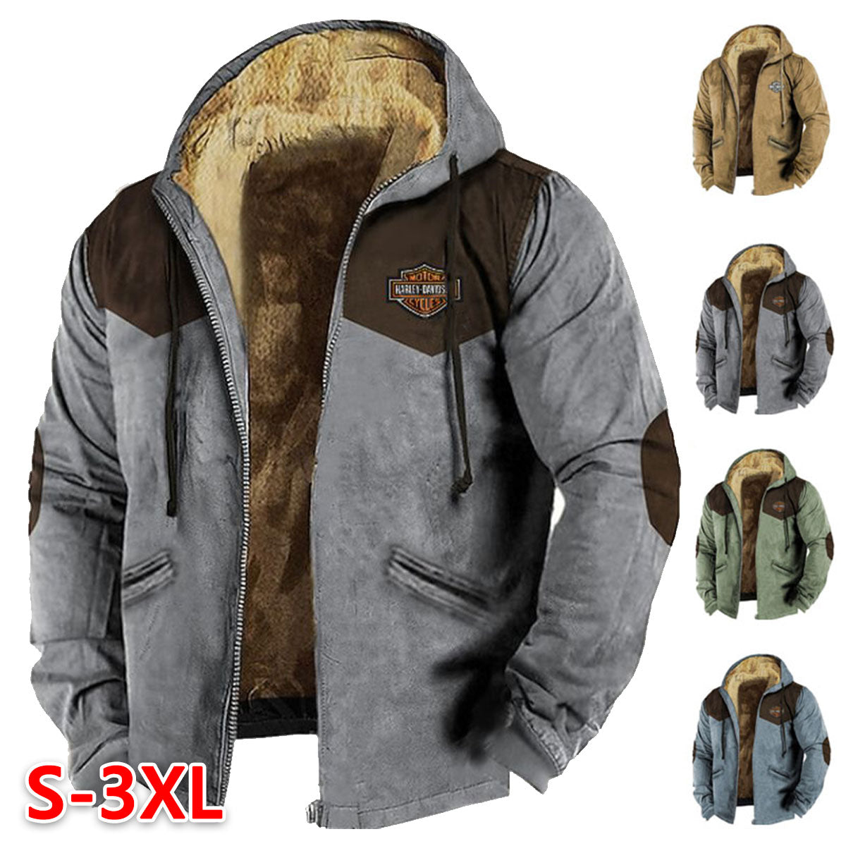 【M-5XL】Módní pánská podzimní a zimní volná bunda z hustého sametu