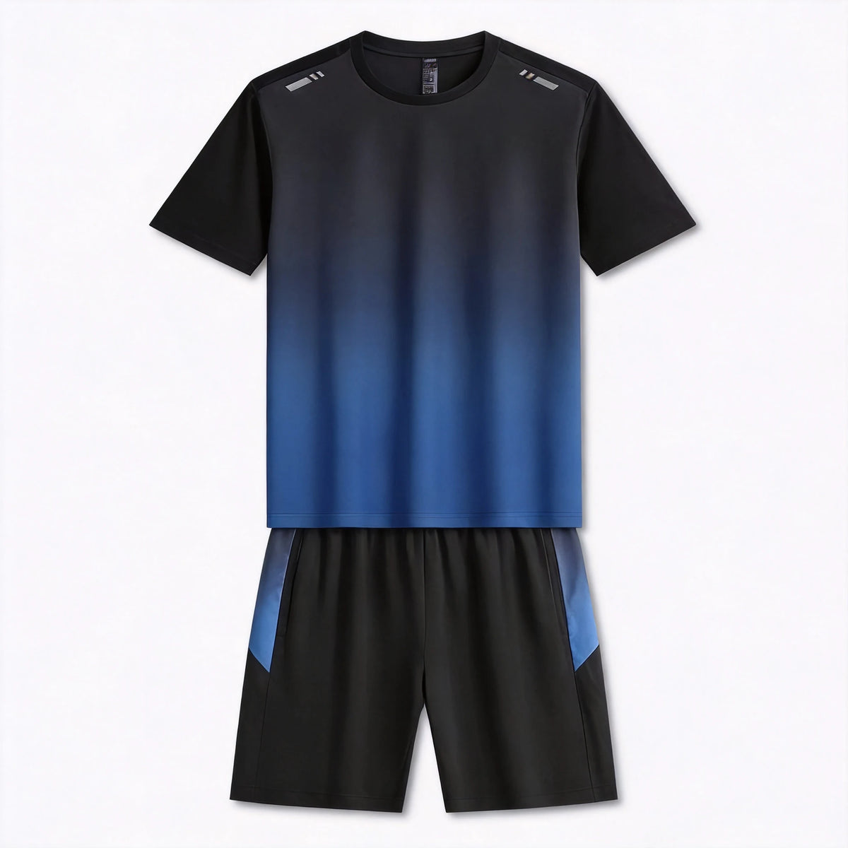 Nowy szybkoschnący zestaw sportowy (unisex) – swobodny komplet z krótkim rękawem w dużych rozmiarach; chłodzący, szybkoschnący materiał typu „ice-silk”
