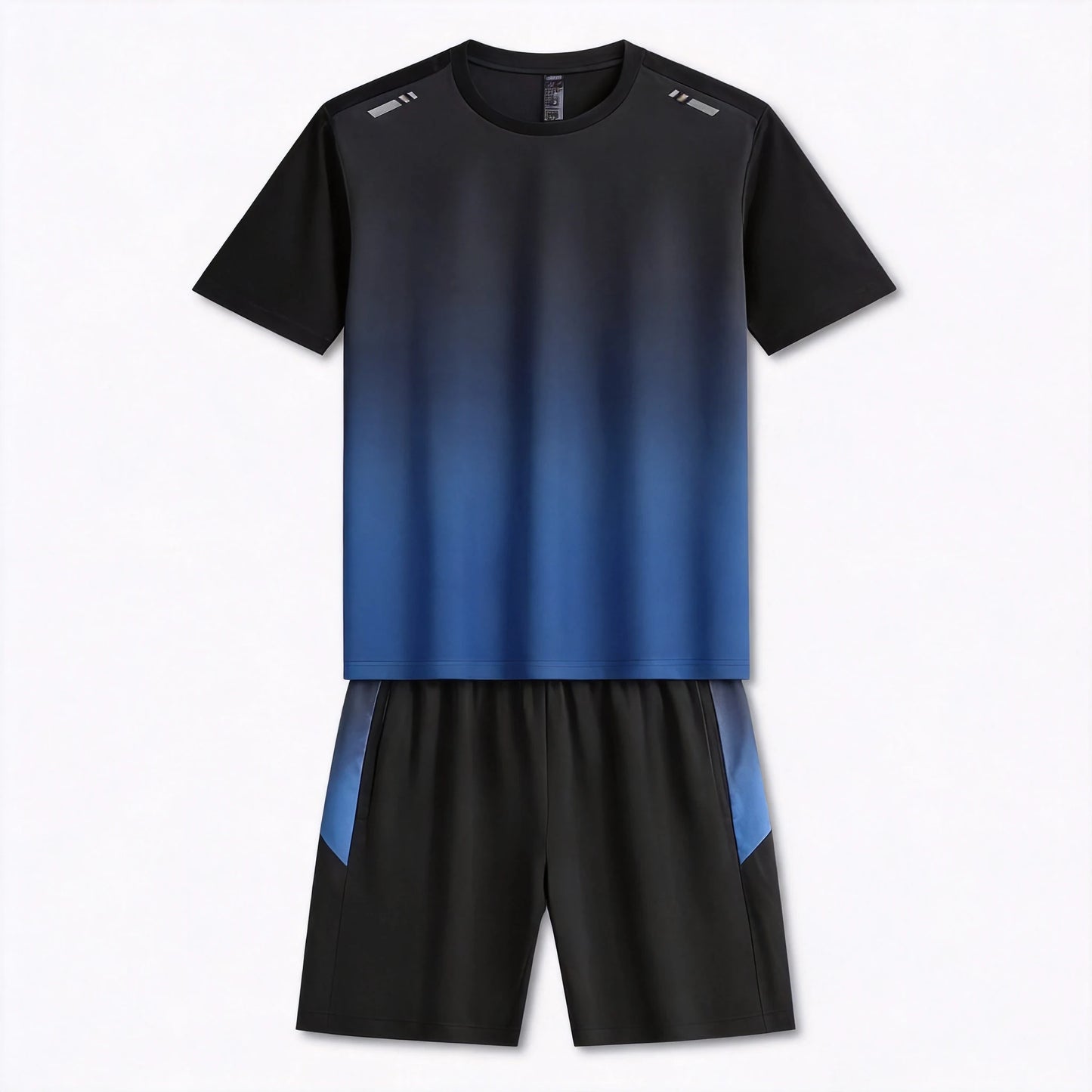 Nowy szybkoschnący zestaw sportowy (unisex) – swobodny komplet z krótkim rękawem w dużych rozmiarach; chłodzący, szybkoschnący materiał typu „ice-silk”