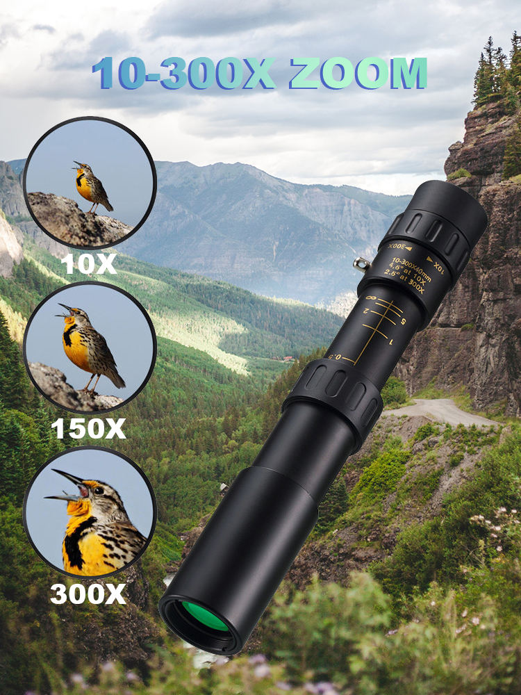 Oferta ograniczona czasowo! Lornetka HD z zoomem 10-300X, profesjonalna, przenośna, dalekiego zasięgu, noktowizyjna, monokularowa, myśliwska, snajperska