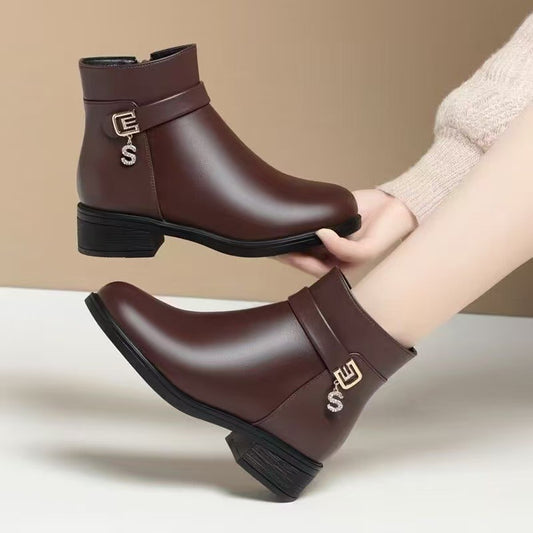 👢【35-41】Botines de mujer de moda, botines de tacón bajo, nuevo estilo otoño e invierno