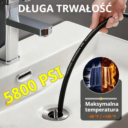 💦 TERAZ 50% TANIEJ! 🚿 Zestaw do czyszczenia odpływów 5800 PSI – dysza wysokociśnieniowa i wąż do udrażniania zatkanych odpływów/rur, kompatybilny z większością myjek ciśnieniowych 🔧📦