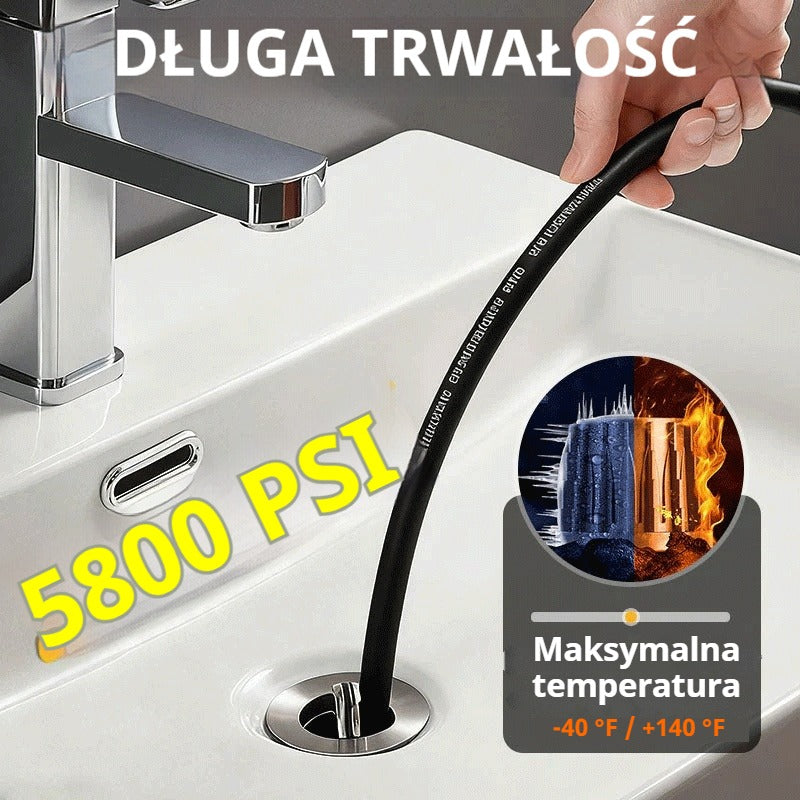 💦 TERAZ 50% TANIEJ! 🚿 Zestaw do czyszczenia odpływów 5800 PSI – dysza wysokociśnieniowa i wąż do udrażniania zatkanych odpływów/rur, kompatybilny z większością myjek ciśnieniowych 🔧📦