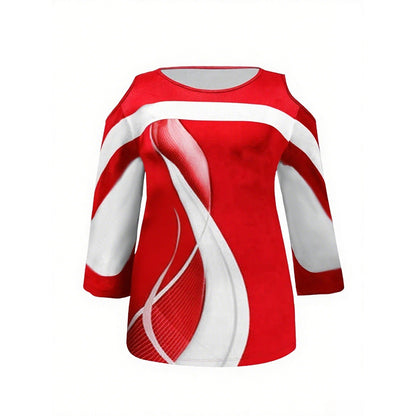 👚Specjalne oferty Plus Size👚Najlepiej sprzedający się top z odkrytymi ramionami w blokach kolorów