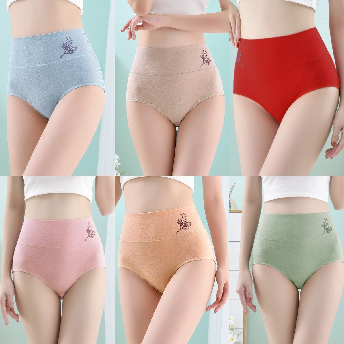💖【Kup 3, otrzymaj 3 gratis】Czysta bawełna, wysoki stan, duże rozmiary, majtki podnoszące biodra [40-100 kg]